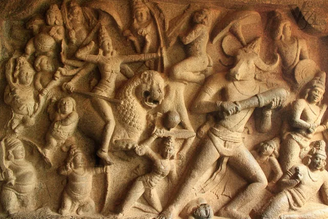 Heritage Mahishasuramardini sculpture at Mahabalipuram